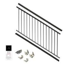 Black Aluminum Deck Railing Home Depot Aria Railing 36 In X 6 Ft Black Powder Coated Aluminum Preassembled Deck Stair Railing As152306b The Home Depot Deck Stair Railing Deck Stairs Aluminum Railing