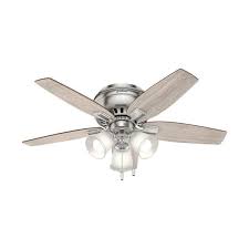 Why should you consider flush mounting? Hunter Echo Bluff 42 In Led Indoor Brushed Nickel Flush Mount Ceiling Fan 51075 The Home Depot