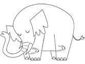 Realistic elephant mother and child coloring sheet. Elephant Coloring Pages