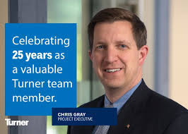 Congratulations to Chris Gray in our Syracuse Office for reaching 25-years  with Turner!