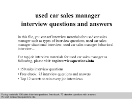 Enter your email address to receive alerts when we have new listings available for car dealership service manager job description. Used Car Sales Manager Interview Questions And Answers