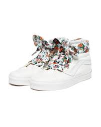 Every time you pull your laces through the eyelets, make sure to flatten them out and keep them from twisting up. Vans Sk8 Hi Mixed Floral Laces Sneakers The 23 Cutest Sneakers To Shop Online In 2020 Popsugar Fashion Photo 14