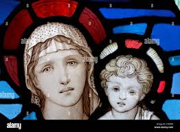 Mary jesus stained glass hi-res stock photography and images