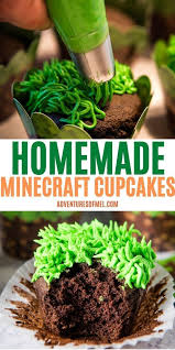 Minecraft Cupcakes With Easy Grass Frosting Minecraft Cupcakes Cake Frosting Recipe Frosting Recipe For Cake Decorating