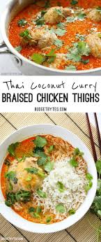 Braised Thai Coconut Curry Chicken Thighs Recipe Braised Chicken Thighs Curry Chicken Thighs Braised Chicken