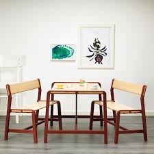 Dark red walls brighten up an all black room, and compliment the red upholstery on the dining chairs. Ypperlig Children S Table Beech Dark Red Ikea