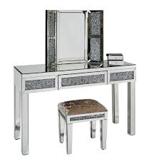 Check spelling or type a new query. Abreo Mirrored Crushed Diamond Glitz Furniture Crush Mirror Unit Storage Dressing Table Set Stool 1 Drawer Trifold Silver For Bedroom Dressing Room Landing Silver Diamond Dressing Table Set Buy Online In Aruba