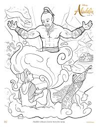 Free Printable Disney Aladdin And Genie Coloring Page Aladdin Disney Freeprintable Geni Disney Coloring Sheets Disney Coloring Pages Mermaid Coloring Pages