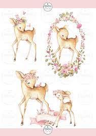 Deer Clipart Watercolor Mother Baby Deer Clipart Cute Deers Etsy In 2021 Baby Deer Clip Art Cute Doodles