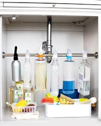 how to organize under the kitchen sink