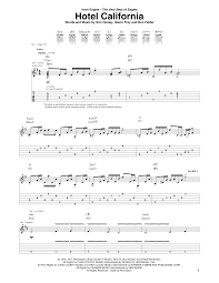 Hotel California Sheet Music Eagles Guitar Tab