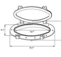 SEAFLO Boat Oval Shape Porthole Window With White ABS ...