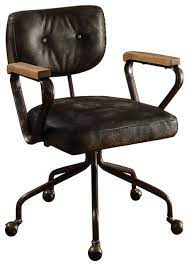 Swivel home office chair ergonomic executive computer desk seat task mesh chairs. Metal Leather Executive Office Chair Black Industrial Office Chairs By Benzara Woodland Imprts The Urban Port Houzz