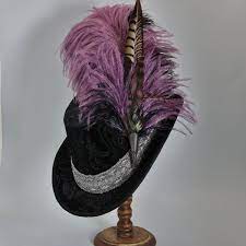 Long Fancy Feather Hat Pin Amethyst Black Feather Hat Feather Fancy
