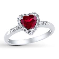 Lab Created Ruby Ring 1 10 Ct Tw Diamonds Sterling Silver Kay Ruby Heart Ring Silver Heart Ring Sterling Silver Heart Bracelet