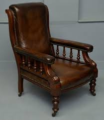 Handsome Victorian Leather Mahogany Library Chair Library Chair Chair Victorian Library