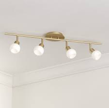 Pro Track Globe Brass 4 Light Led Plug In Track Fixture Walmart Com Modern Track Lighting Bedroom Light Fixtures Track Lighting Fixtures