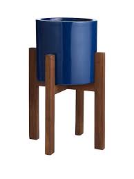 Get the best deals on plant stands. Blue Ceramic Planter On Wooden Stand Littlewoodsireland Ie