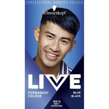 This deep, rich hair color has an intense midnight blue hue that brings a cool edge to black hair. 3 X Schwarzkopf Live Permanent Hair Color For Men Blue Black 090