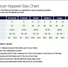 This Is The Size Chart For American Apparel Make Depop