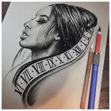 Random Sketch By Jeremyworst Tattoo Drawing Artwork My Art Draw Diy Girl Charcoal Roman Numerals Clock S Tattoo Design Drawings Drawing Artwork Tattoo Designs