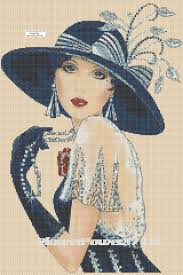 Cross Stitch Chart Art Deco Lady Flapper No 35
