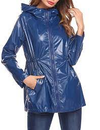 Women Rain Jacket Hooded Raincoat Packable Lightweight Waterproof Jacket Outdoor Windbreaker Dark Blue Co188crzegn Waterproof Jacket Women Lightweight Waterproof Jacket Waterproof Jacket