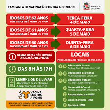 Vacinacao Covid 19 Jacarei Imuniza Idosos De 62 61 E 60 Anos Entre Terca 4 E Quinta 6 Prefeitura Municipal De Jacarei