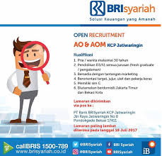 Cari lowongan kerja bank bri untuk karir dan pekerjaan anda. Lowongan Kerja Lowongan Kerja Brisyariah Kcp Jatiwaringin