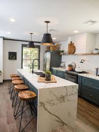 How much does it cost to build a kitchen island? 30 Waterfall Kitchen Countertops With Pros And Cons Shelterness