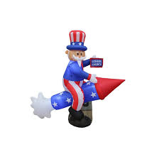 There are so many ways to decorate your yard, from hanging your flag to painting your lawn with stars. Bzb Goods Patriotic Independence Day Inflatable Uncle Sam On Rocket Yard Decoration Reviews Wayfair