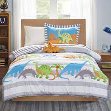 4 piece boys multi color dinosaur comforter set toddler. Hampton Park Dinosaur Dreams 3 Piece Twin Comforter Set Nebraska Furniture Mart
