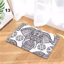 Indian Elephant Kitchen Bathroom Floor Mat Absorbent Anti Slip Rug Kitchen Flooring Bedroom Decor Lights Flooring