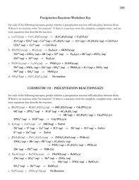 Question #1 and question #2 review what happened in part 2 of the colorful chemical clues lab experiment. Precipitation Reactions Worksheet Key