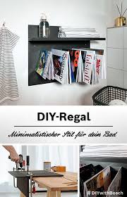 Badezimmer Gestalten Minimalistisches Badregal Selber Bauen In 2020 Regal Diy Mobel Ideen Badezimmer Gestalten