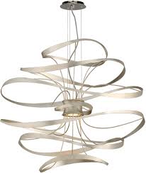 Corbett 213 43 Calligraphy Modern Silver Leaf Led Large Ceiling Pendant Light Cor 213 43