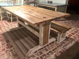 Rustic Pedestal Farmhouse Table With Long Bench Rustic Dining Table Set Walnut Top White Di Diy Farmhouse Table Plans Rustic Dining Table Set Farmhouse Table