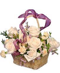 Check spelling or type a new query. Rose Garden Basket Ivory Roses Arrangement In Oliver Bc Flower Fantasy Gifts Inc