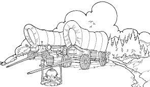 Pioneer Cooking Along The Trail Coloring Page Pioneer Crafts Coloring Pages Lds Coloring Pages