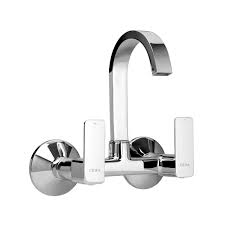 The dividing wall is only half the depth of the sink itself. Explore Superior Quality Cera Ruby F1005501 Ruby Sink Mixer Wall Mounted Exclusive Design Of Single Lever Faucets Online Cera India Com