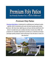 With our wide variety of custom outdoor furniture sets, we are happy to announce that we can ship our patio. Premium Polywood Patio Furniture Sets By Premium Poly Patios Issuu
