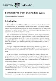 Feminist Pro-Porn During Sex Wars - 6046 Words | Thesis Example