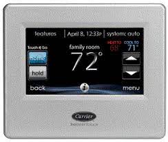 Ac hp fan coil y1y2 r c w2 r c g rc g yy1 ww1 aux1 ob acc acc w2 aux2 y2 c r h yy2 w1 dual transformer installations a150309 during the guided setup process you will need to configure the thermostat for two. Smart Thermostats Carrier Cor Carrier Infinity