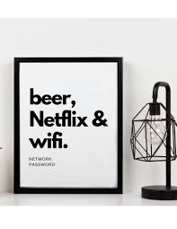 Instant Download Editable Wifi Password Sign Beer Netflix Wifi With Images Wifi Password Sign Wifi Password Wifi