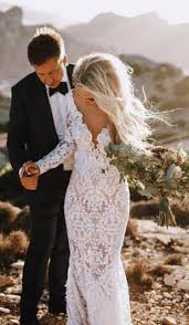 Grosshandel Gunstige Meerjungfrau Open Back Boho Hochzeitskleid Spitze Mit Langen Armeln Strand Garten Land Kirche Braut Brautkleid Nach Mass Plus Size Von Linda Braut Hochzeitskleid Spitze Brautkleid Gunstig