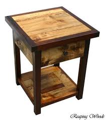 Beautiful Two Tone Reclaimed Early American Antique Barn Red Etsy End Tables Barn Wood Projects Wood End Tables
