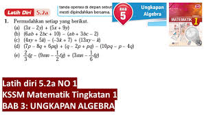 Latihan Ungkapan Algebra Tingkatan 1 Cuitan Dokter