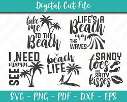 Beach Svg Bundle 5 Svg Pack Beach Svg File Beach Sayings Beach Etsy