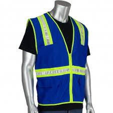 Customize the rugged blue class 2 economy polyester safety vest with your company logo screen if you require multiple locations to be screen printed (ex: Pip 300 1000 Non Ansi Two Tone Surveyor Safety Vest Blue Fullsource Com