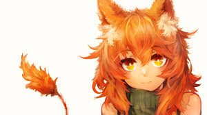 Anime Animal Ears Fox Girl Redhead Orange Eyes Wallpaper Anime Orange Cat Girl Animal Ears